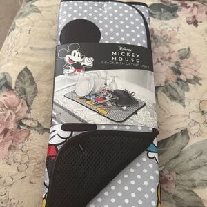 Disney Mickey Mouse Gray and Black Dish Mats